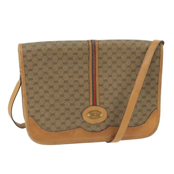 GUCCI Micro GG Supreme Shoulder Bag Pvc Beige Gold 001 104 001 104 - Picture 1 of 16